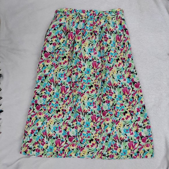 Vintage country sophisticates by pendleton Floral Rayon Skirt - Picture 5 of 12